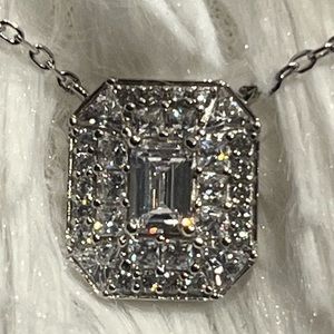 925 CZ Cluster Adjustable Necklace, NWOTs